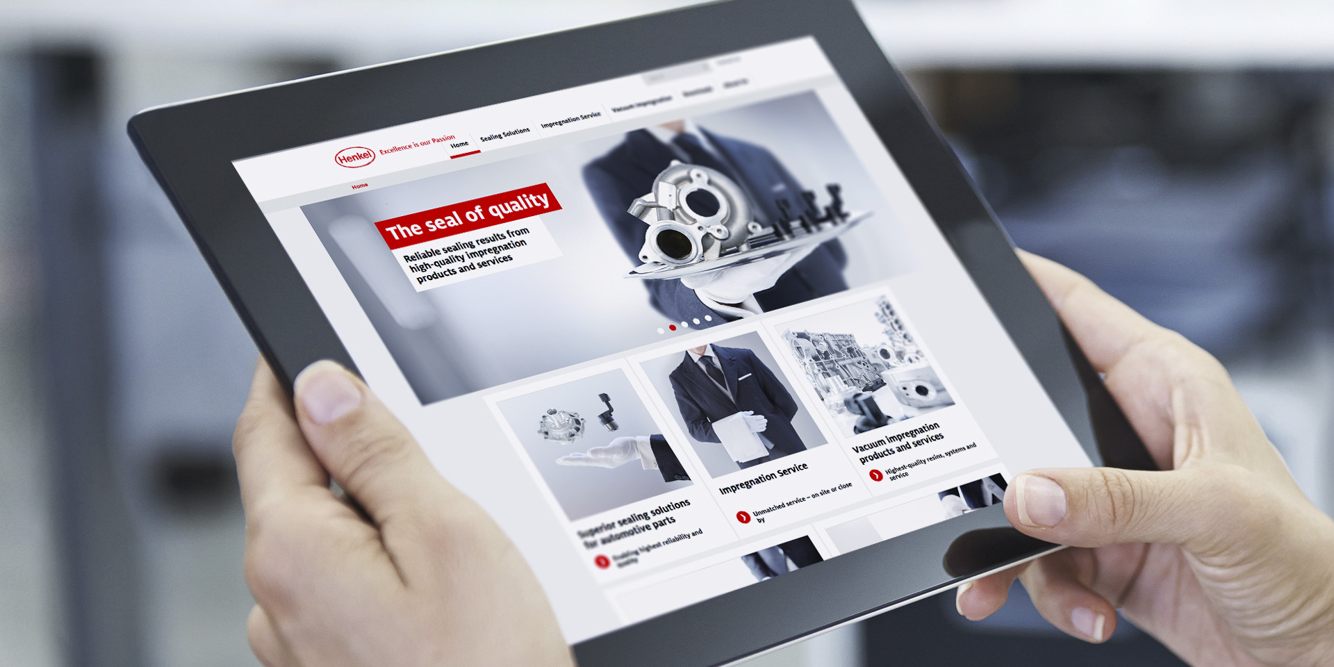 Henkel Loctite Impregnation Solutions Website Tablet